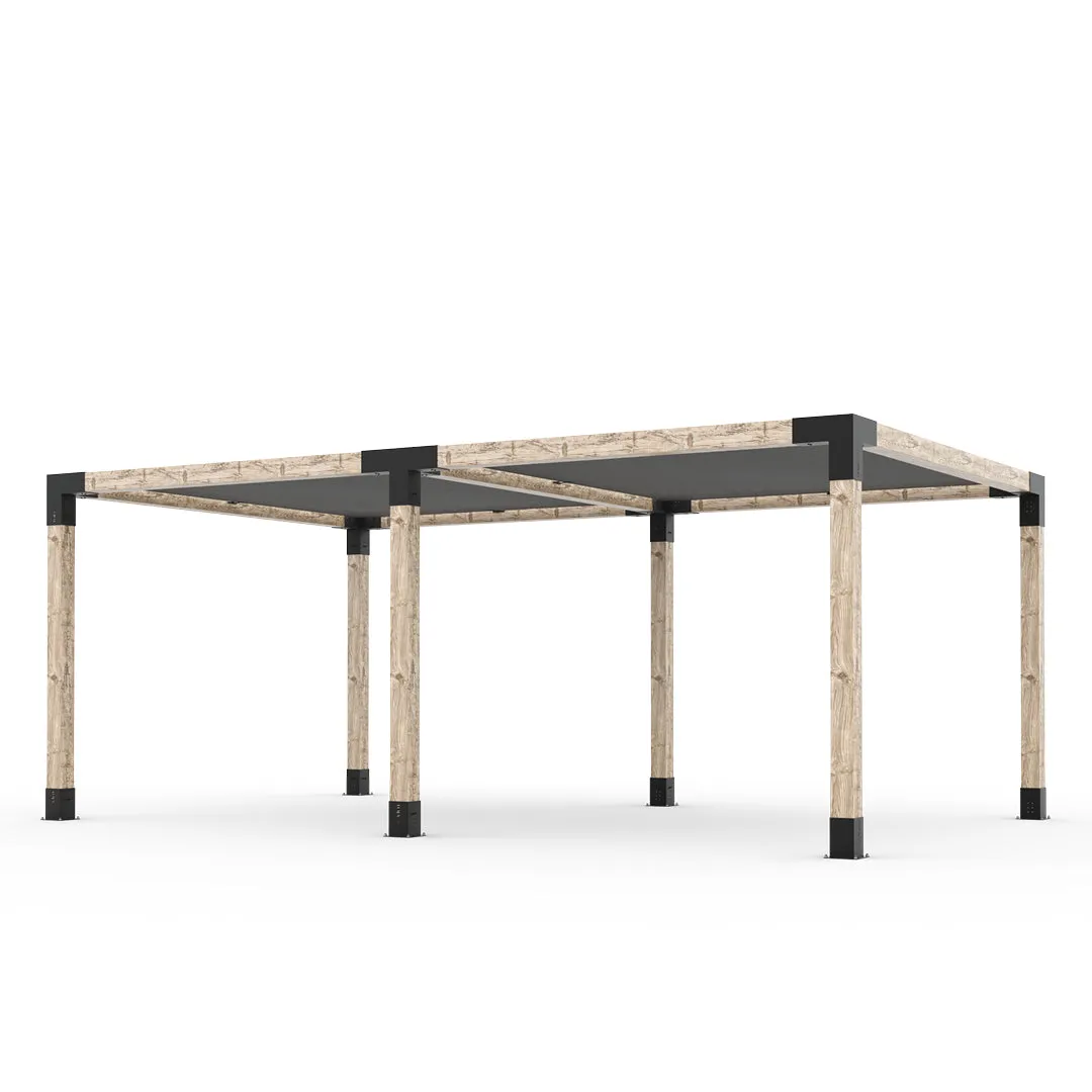 Double Pergola Kit with 2 SHADE SAILS for 6x6 Wood Posts