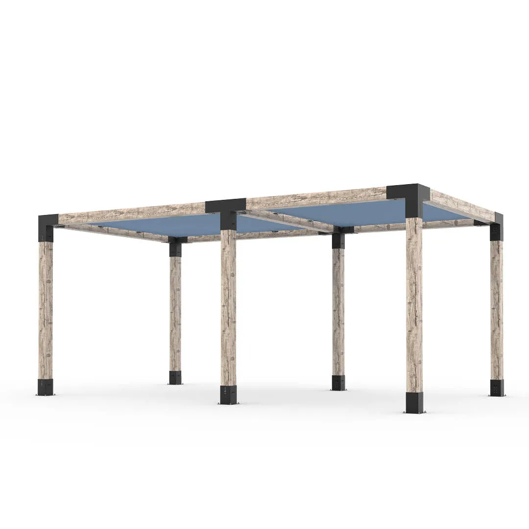 Double Pergola Kit with 2 SHADE SAILS for 6x6 Wood Posts