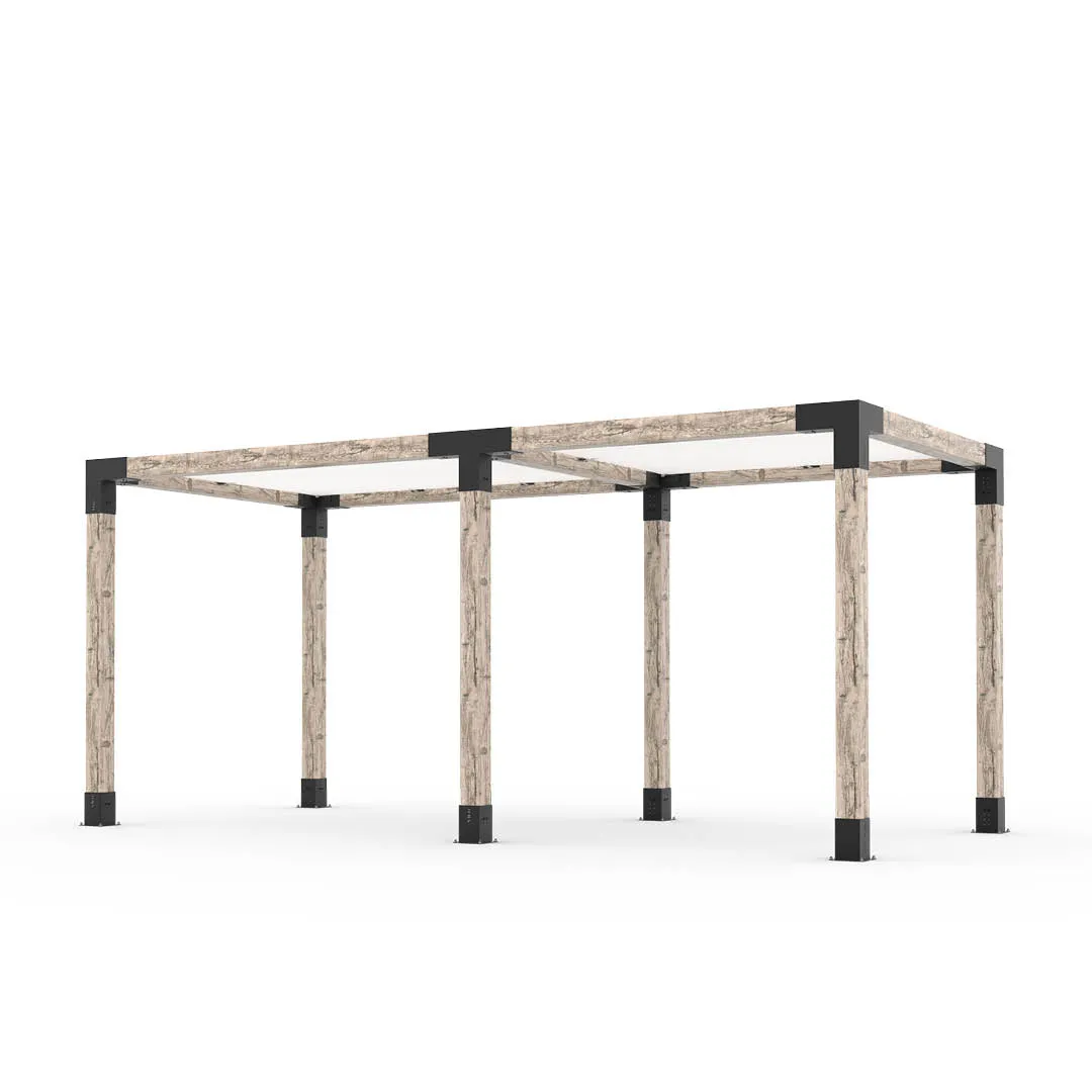 Double Pergola Kit with 2 SHADE SAILS for 6x6 Wood Posts