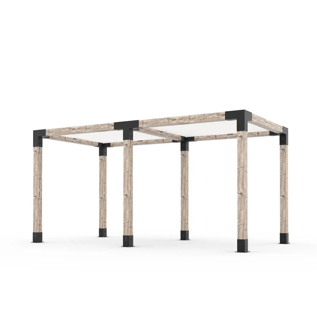 Double Pergola Kit with 2 SHADE SAILS for 6x6 Wood Posts