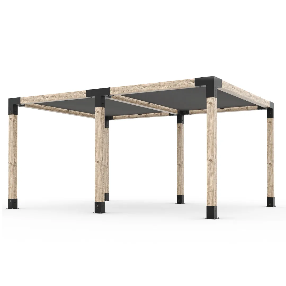 Double Pergola Kit with 2 SHADE SAILS for 6x6 Wood Posts