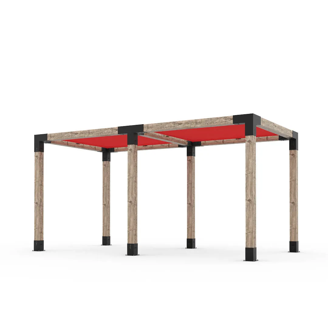 Double Pergola Kit with 2 SHADE SAILS for 6x6 Wood Posts