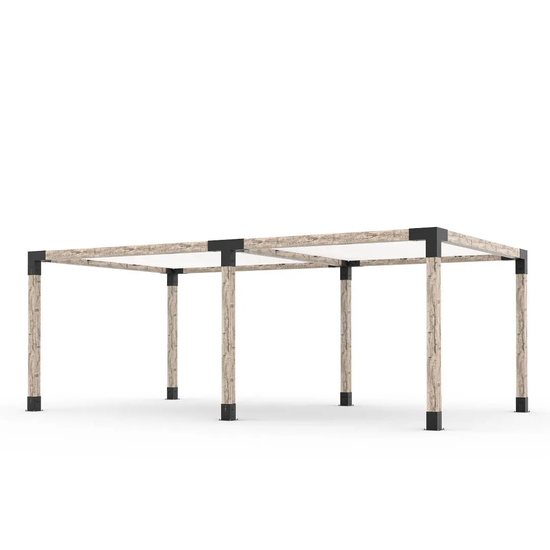 Double Pergola Kit with 2 SHADE SAILS for 6x6 Wood Posts