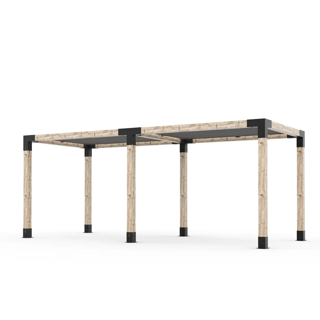 Double Pergola Kit with 2 SHADE SAILS for 6x6 Wood Posts