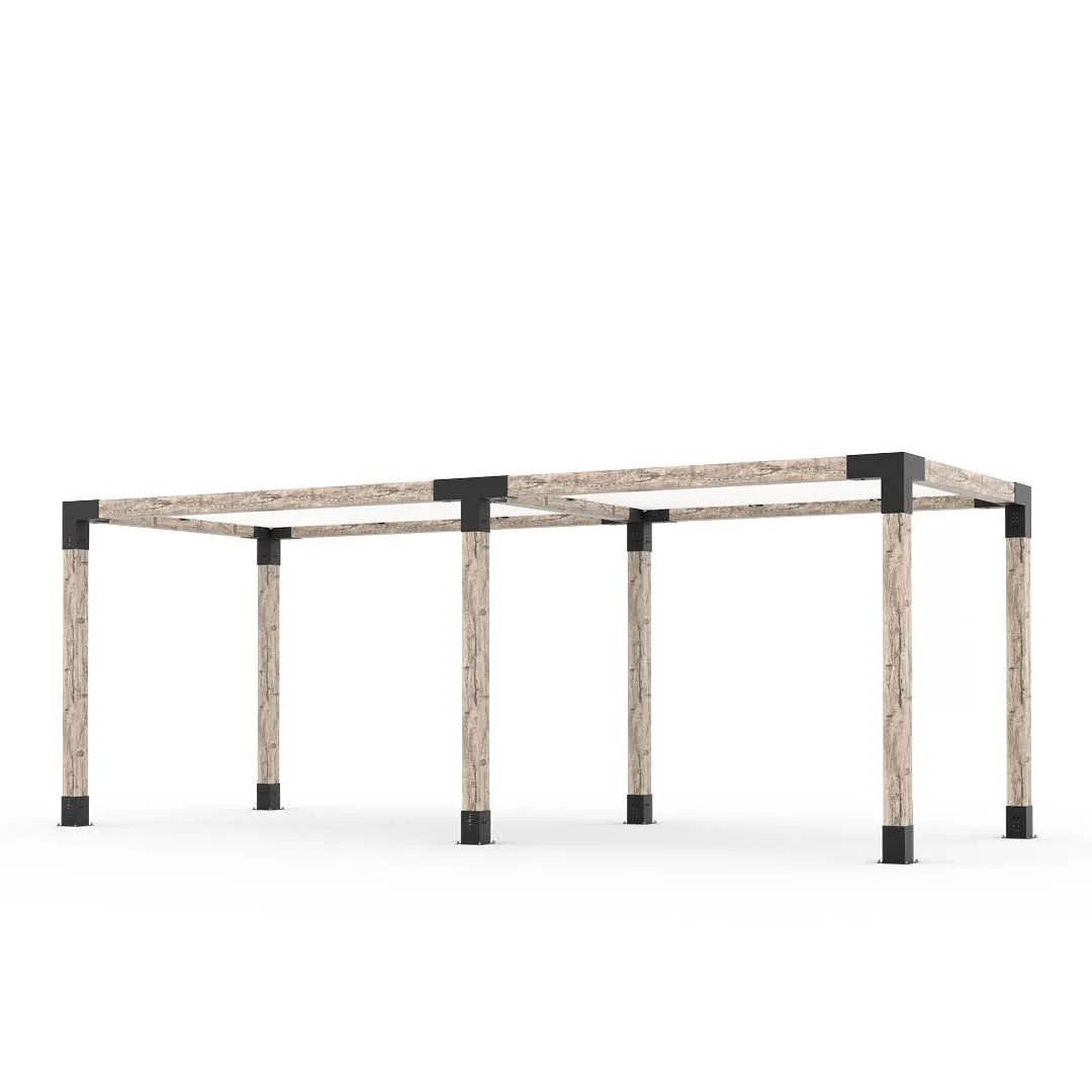 Double Pergola Kit with 2 SHADE SAILS for 6x6 Wood Posts