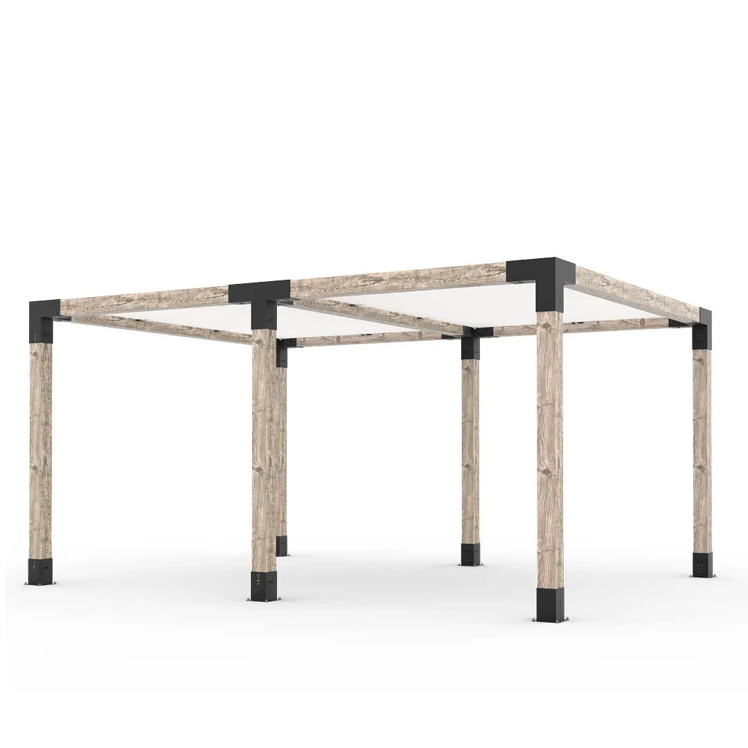 Double Pergola Kit with 2 SHADE SAILS for 6x6 Wood Posts