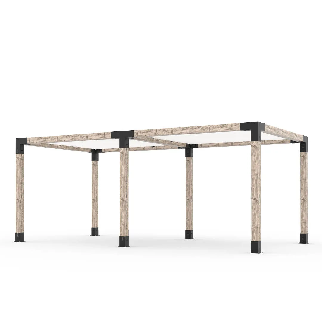 Double Pergola Kit with 2 SHADE SAILS for 6x6 Wood Posts
