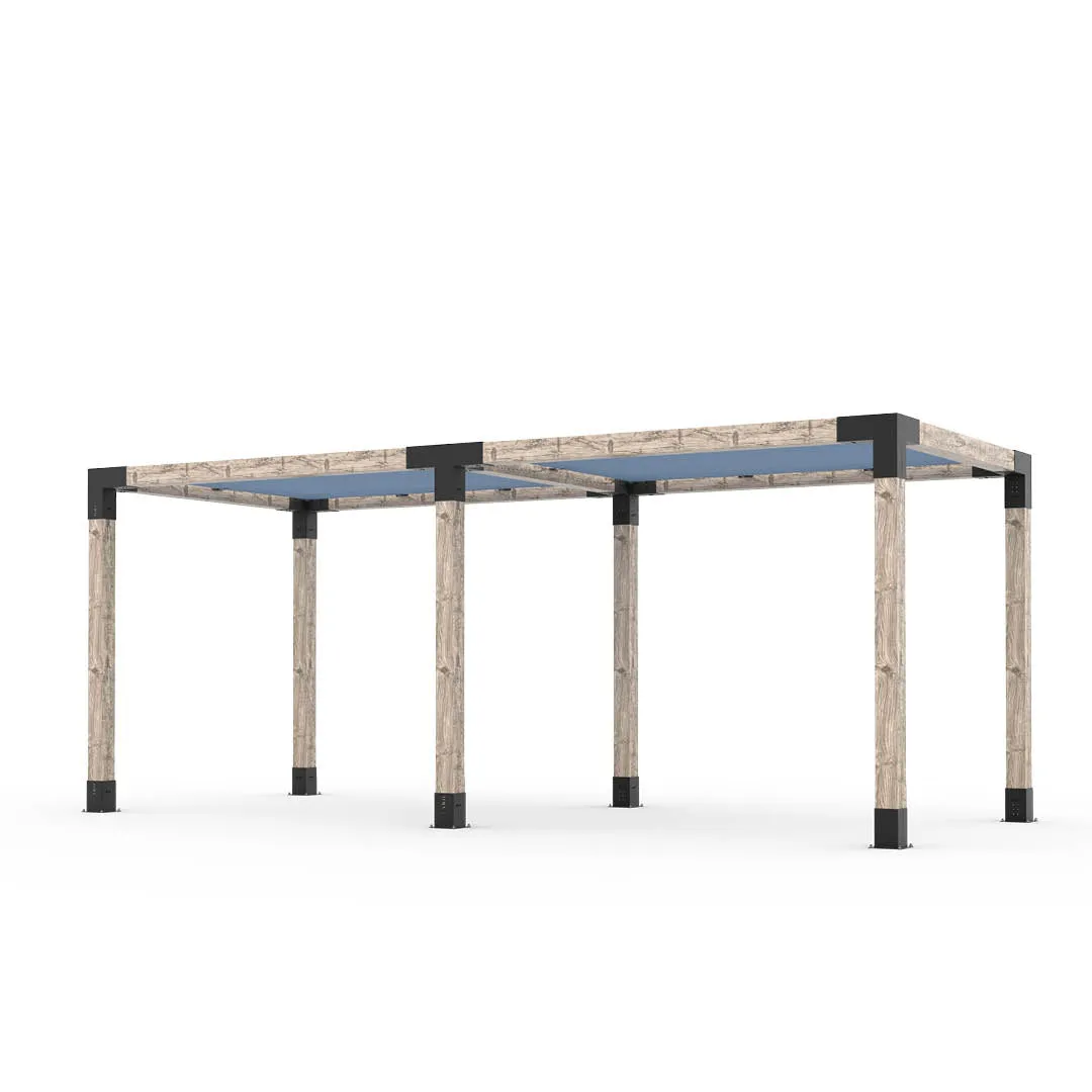 Double Pergola Kit with 2 SHADE SAILS for 6x6 Wood Posts