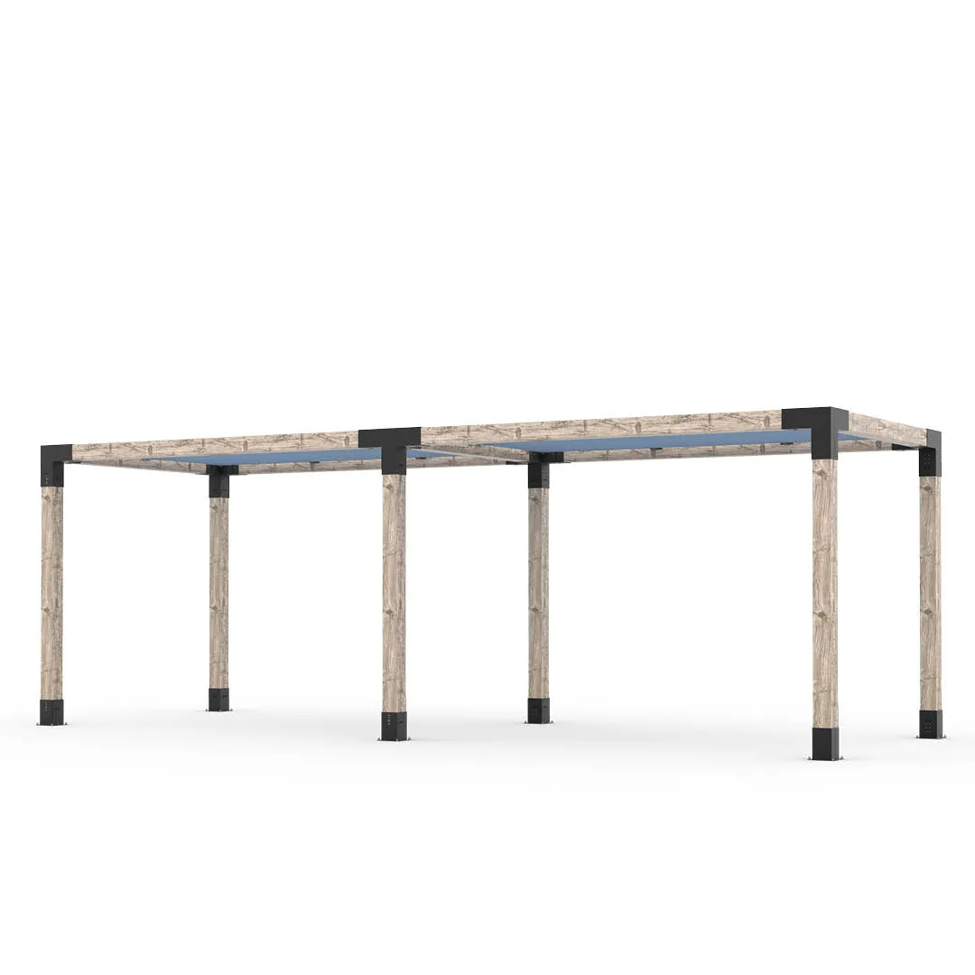 Double Pergola Kit with 2 SHADE SAILS for 6x6 Wood Posts