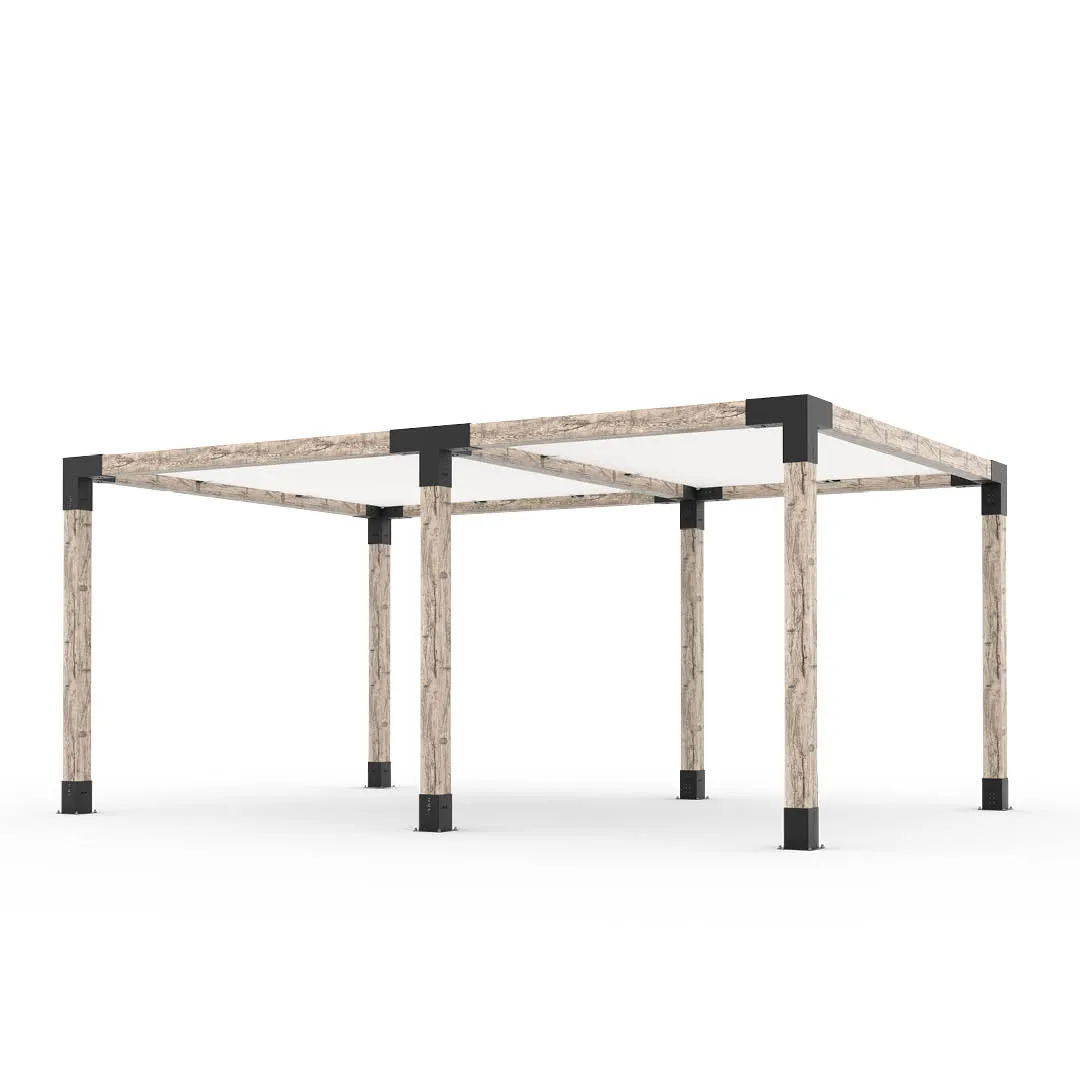 Double Pergola Kit with 2 SHADE SAILS for 6x6 Wood Posts