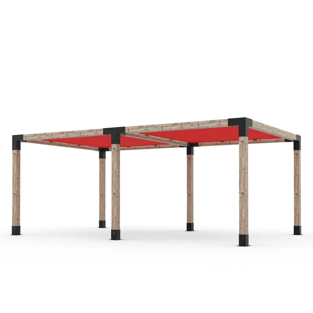 Double Pergola Kit with 2 SHADE SAILS for 6x6 Wood Posts