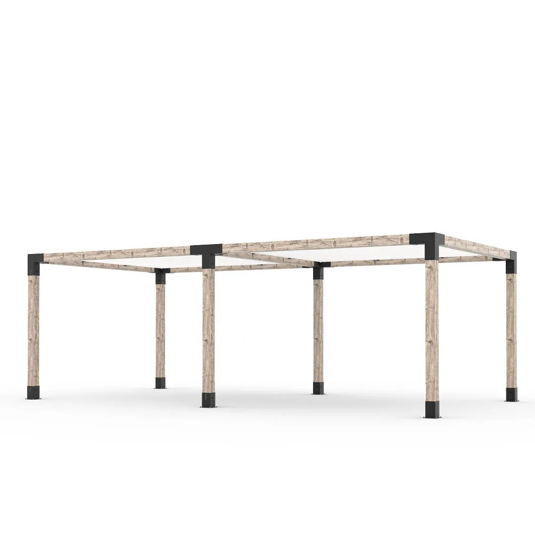 Double Pergola Kit with 2 SHADE SAILS for 6x6 Wood Posts