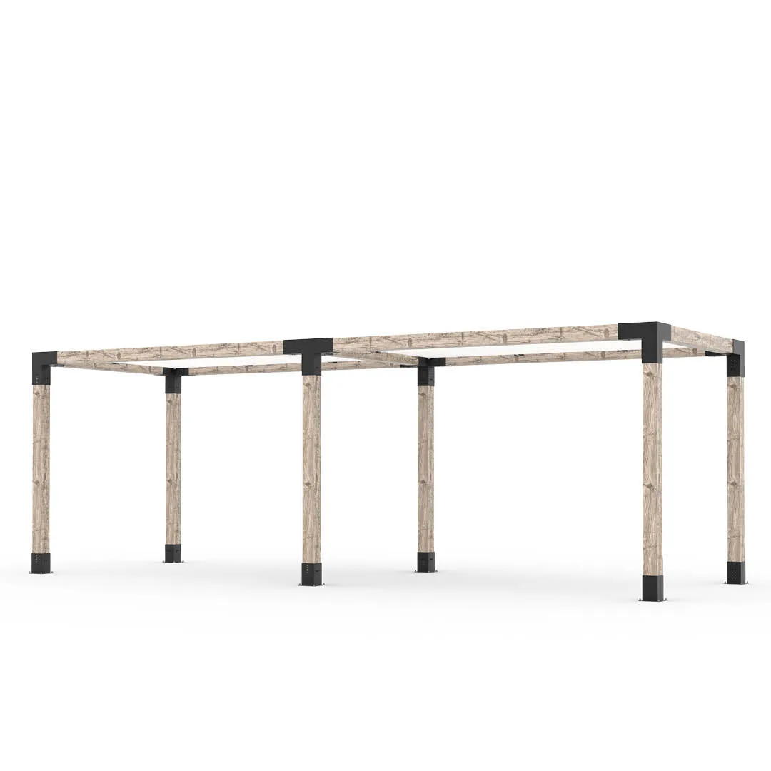 Double Pergola Kit with 2 SHADE SAILS for 6x6 Wood Posts