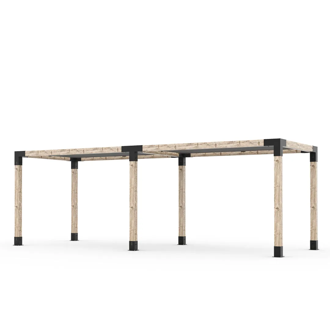 Double Pergola Kit with 2 SHADE SAILS for 6x6 Wood Posts