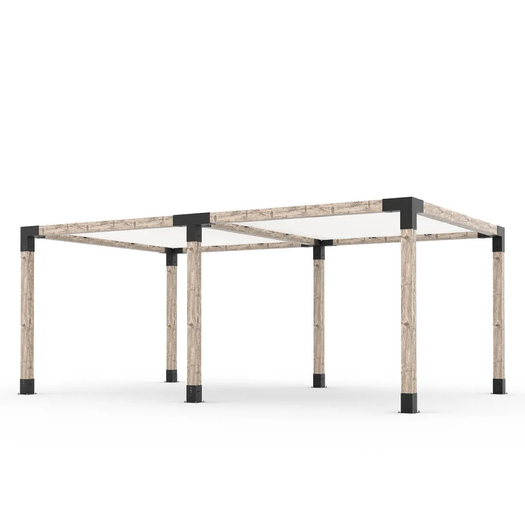 Double Pergola Kit with 2 SHADE SAILS for 6x6 Wood Posts