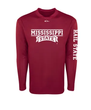 Drake- SD-MSU-1250- Mississippi State L/S Performance Shirt- Maroon