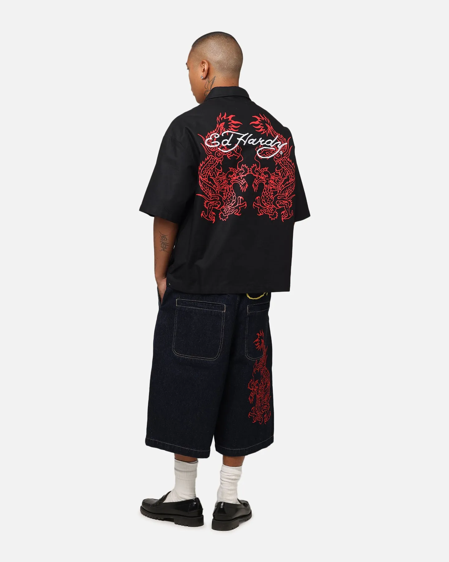 Ed Hardy Dragon Zip Shirt Black