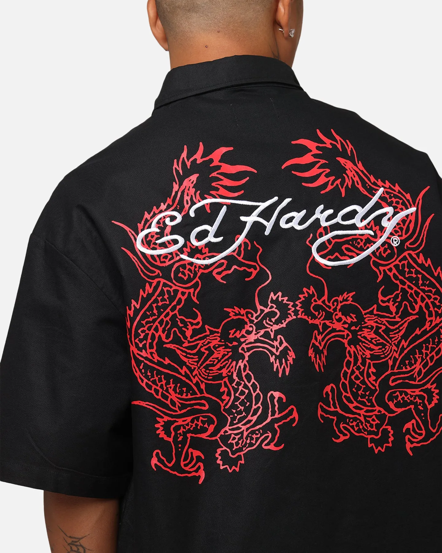 Ed Hardy Dragon Zip Shirt Black