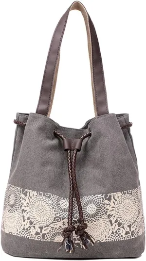 ELEOPTION Women's Simple Style Vintage Canvas Handbag Shoulder Bag Totes Shopper Hobo Bag For Women Girls Students