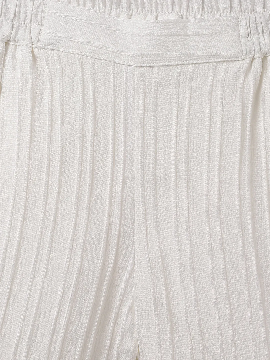 Elle Kids White Relaxed Fit Solid Shorts