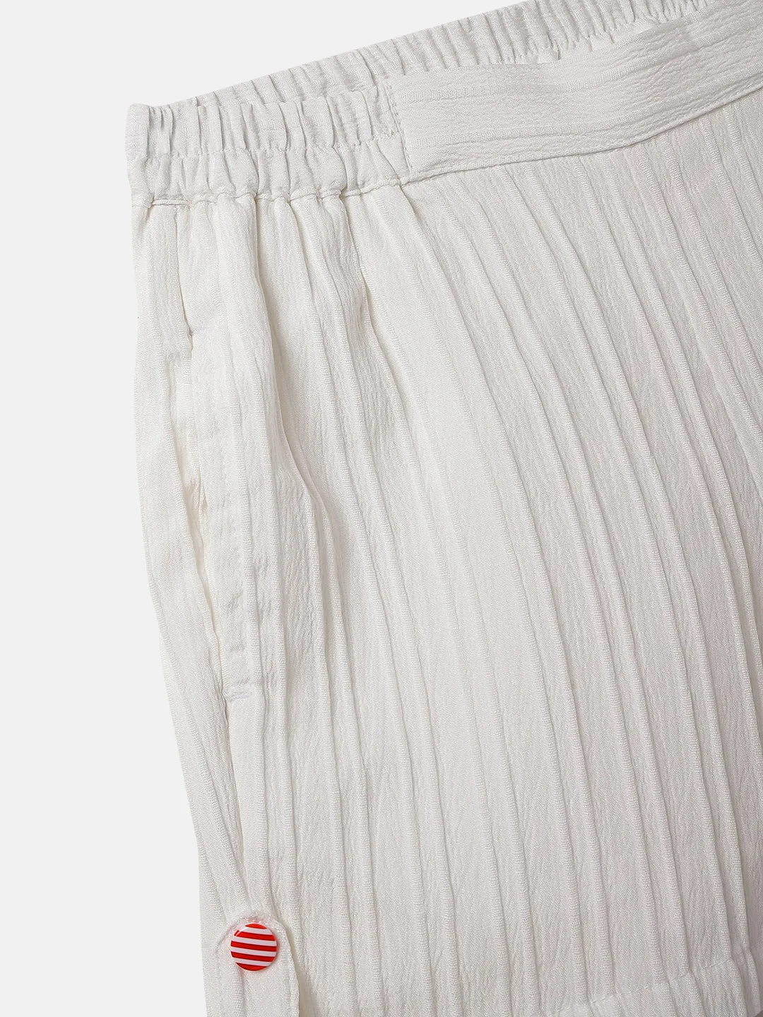 Elle Kids White Relaxed Fit Solid Shorts
