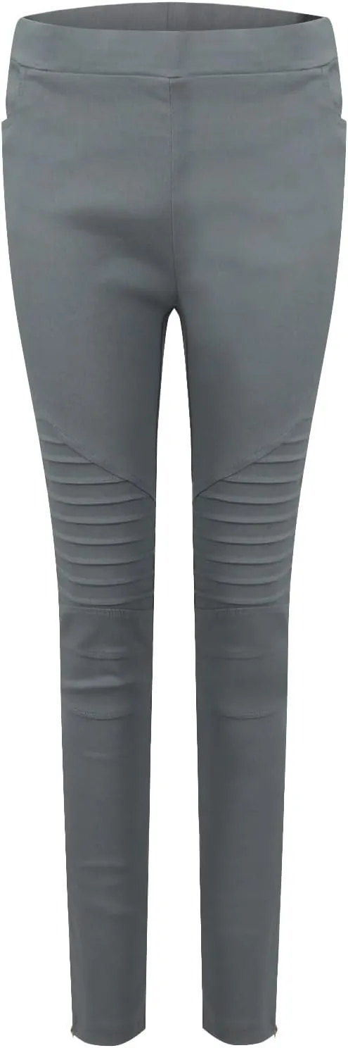 eoeioa Plus Size Leggings with Pockets for Women High Waisted Stretch Skinny Zipper Cropped Pencil Pants Stripe Tights Pants