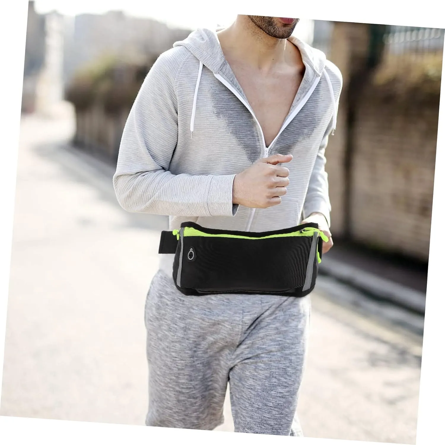Ergonomic Running Waist Pack Leakproof Universal Fit Sports Music Bag Comfortable Design Reflective Safety