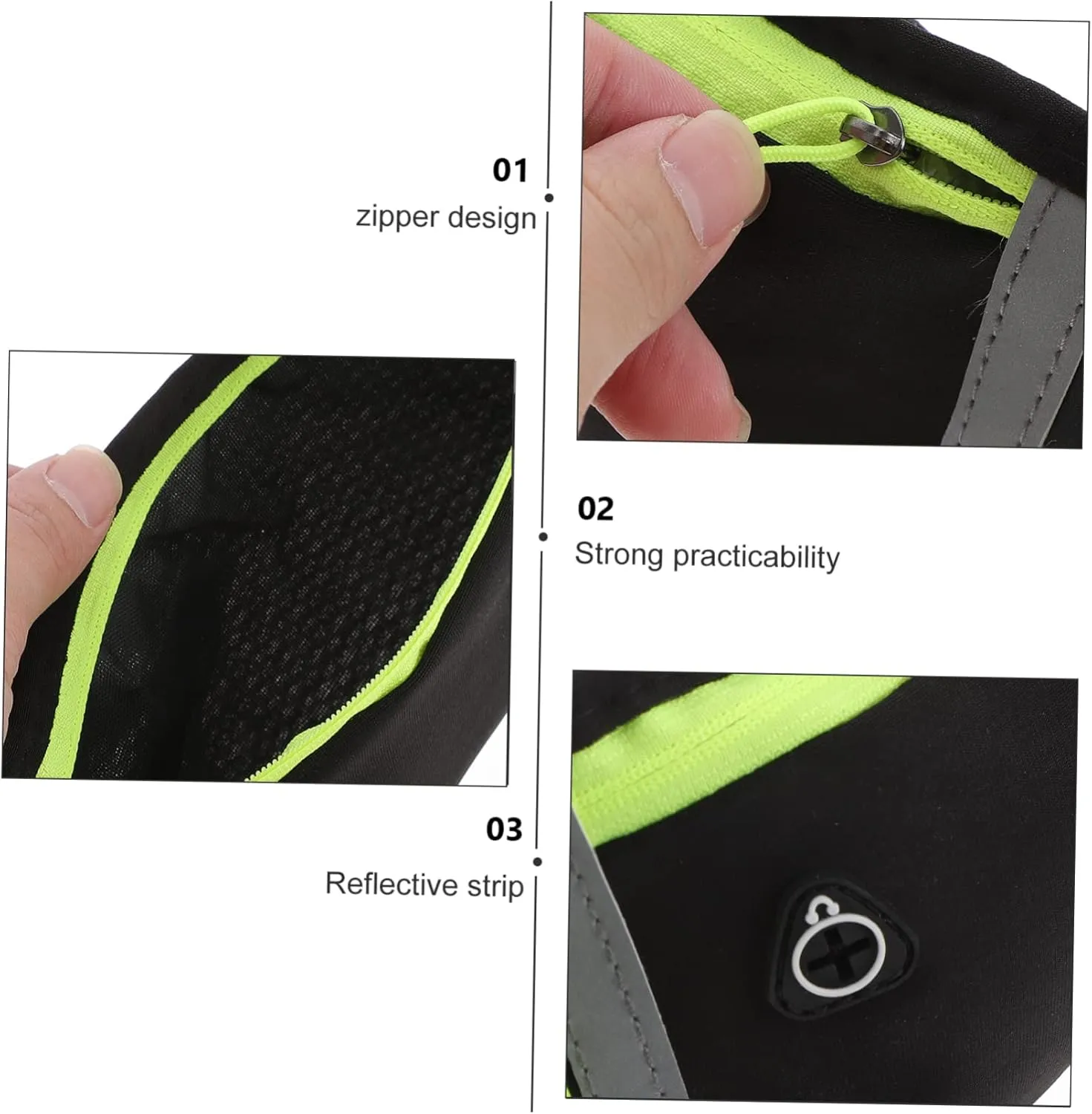 Ergonomic Running Waist Pack Leakproof Universal Fit Sports Music Bag Comfortable Design Reflective Safety