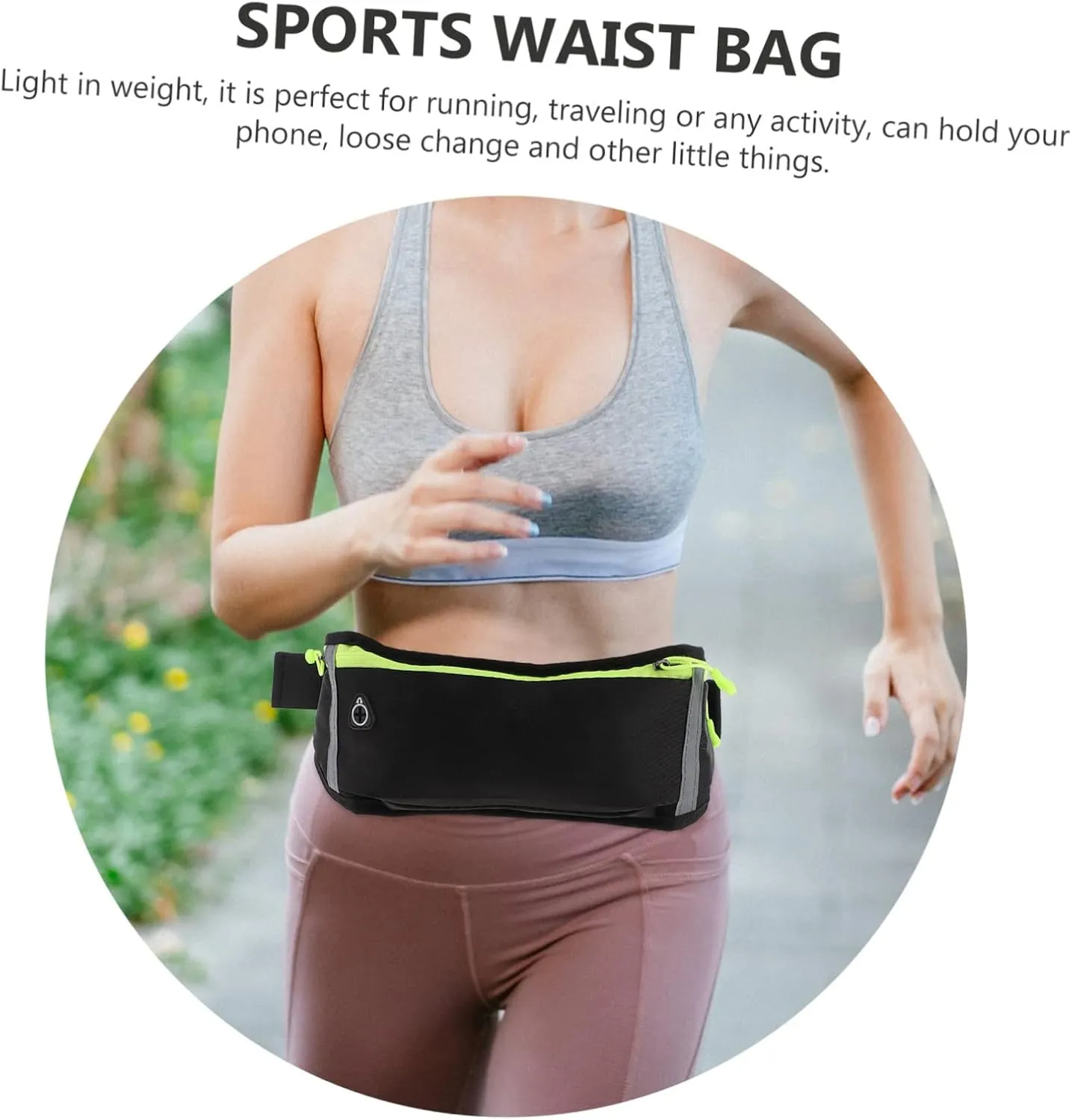 Ergonomic Running Waist Pack Leakproof Universal Fit Sports Music Bag Comfortable Design Reflective Safety