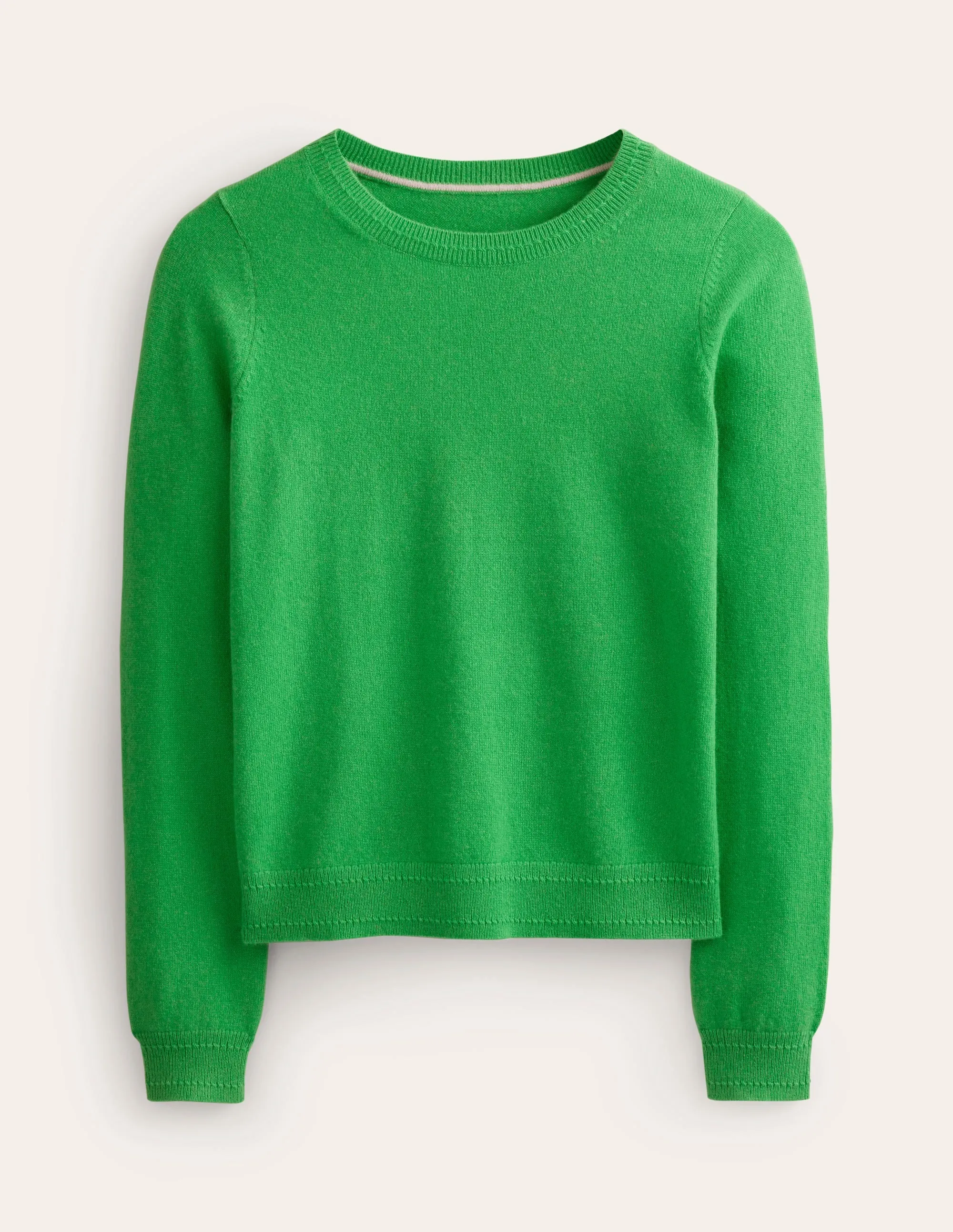 Eva Cashmere Crew Neck Jumper-Bright Green