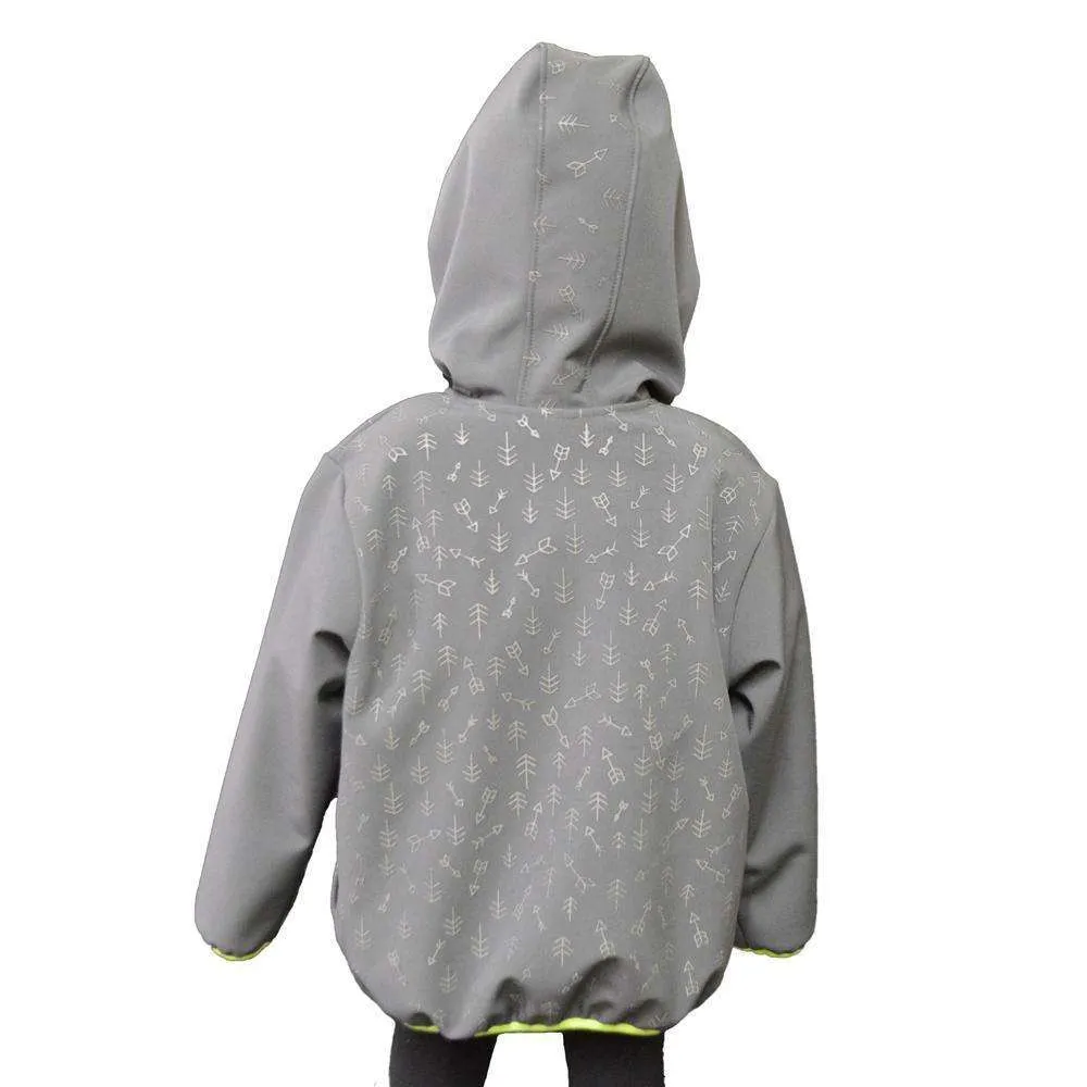 FINAL SALE: Kids Fleecy Softshell Reflective Jacket in Graphite