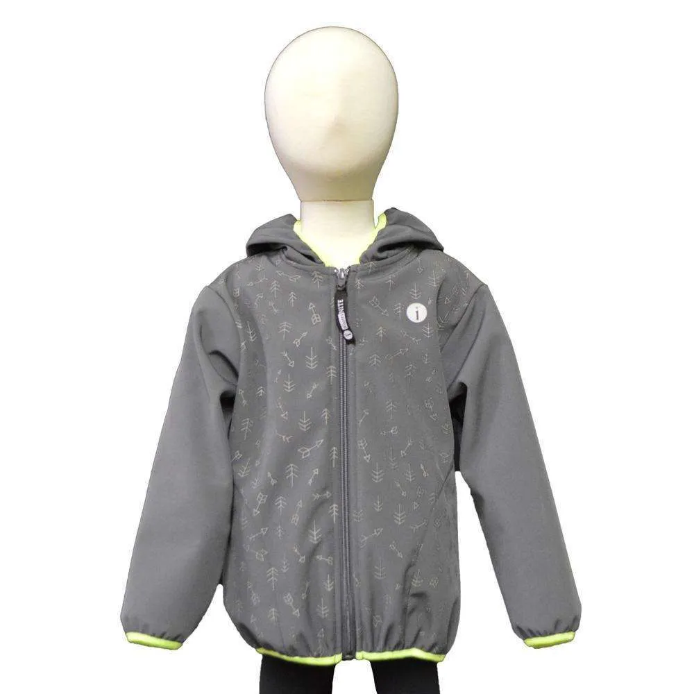 FINAL SALE: Kids Fleecy Softshell Reflective Jacket in Graphite