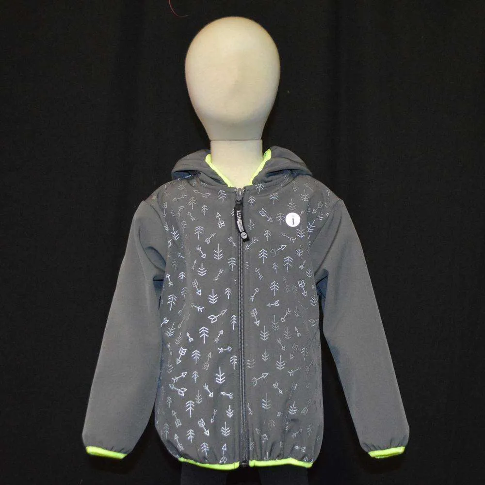 FINAL SALE: Kids Fleecy Softshell Reflective Jacket in Graphite