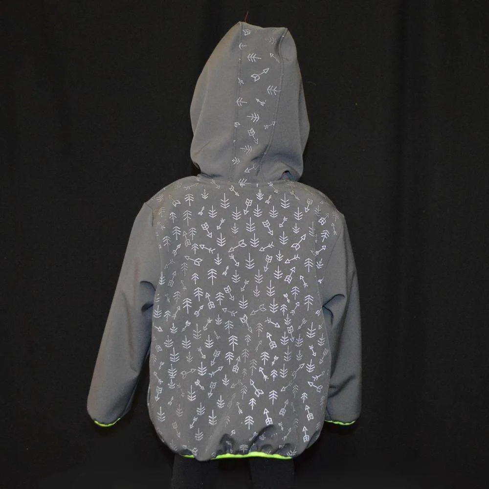 FINAL SALE: Kids Fleecy Softshell Reflective Jacket in Graphite