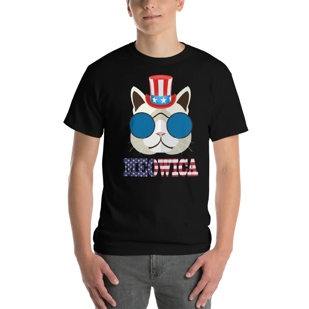 Funky Cat With Hat USA Men's Tee