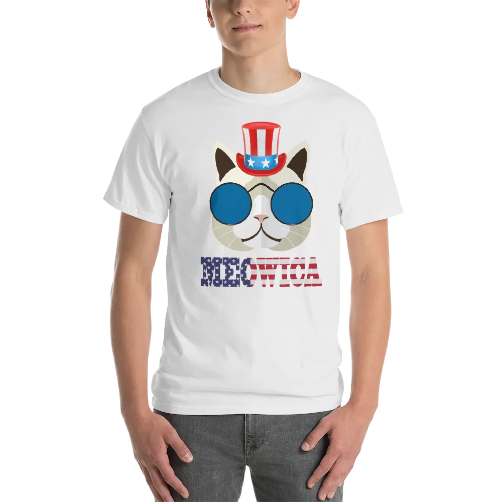 Funky Cat With Hat USA Men's Tee