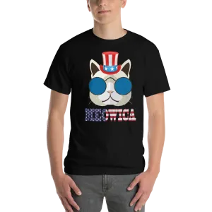 Funky Cat With Hat USA Men's Tee