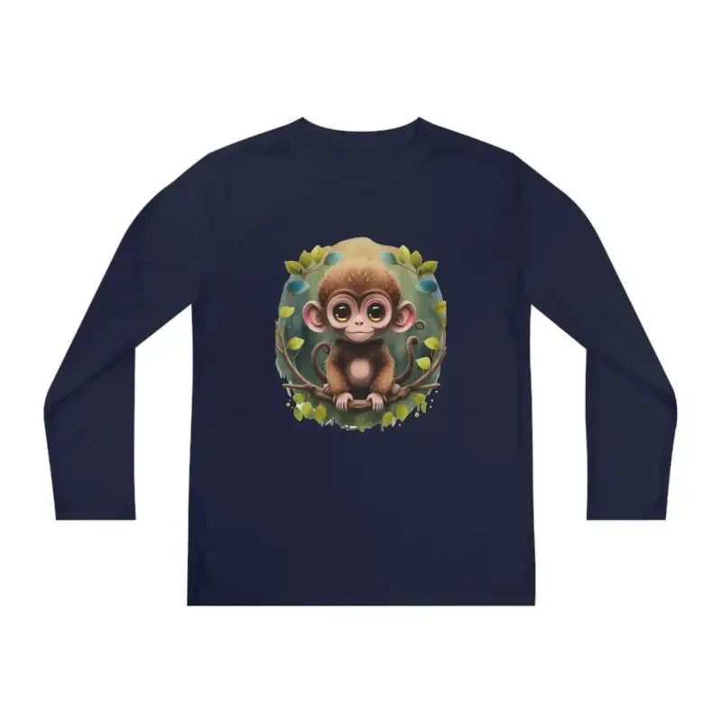 Funky Monkey Youth Long Sleeve Tee Polyester Blend