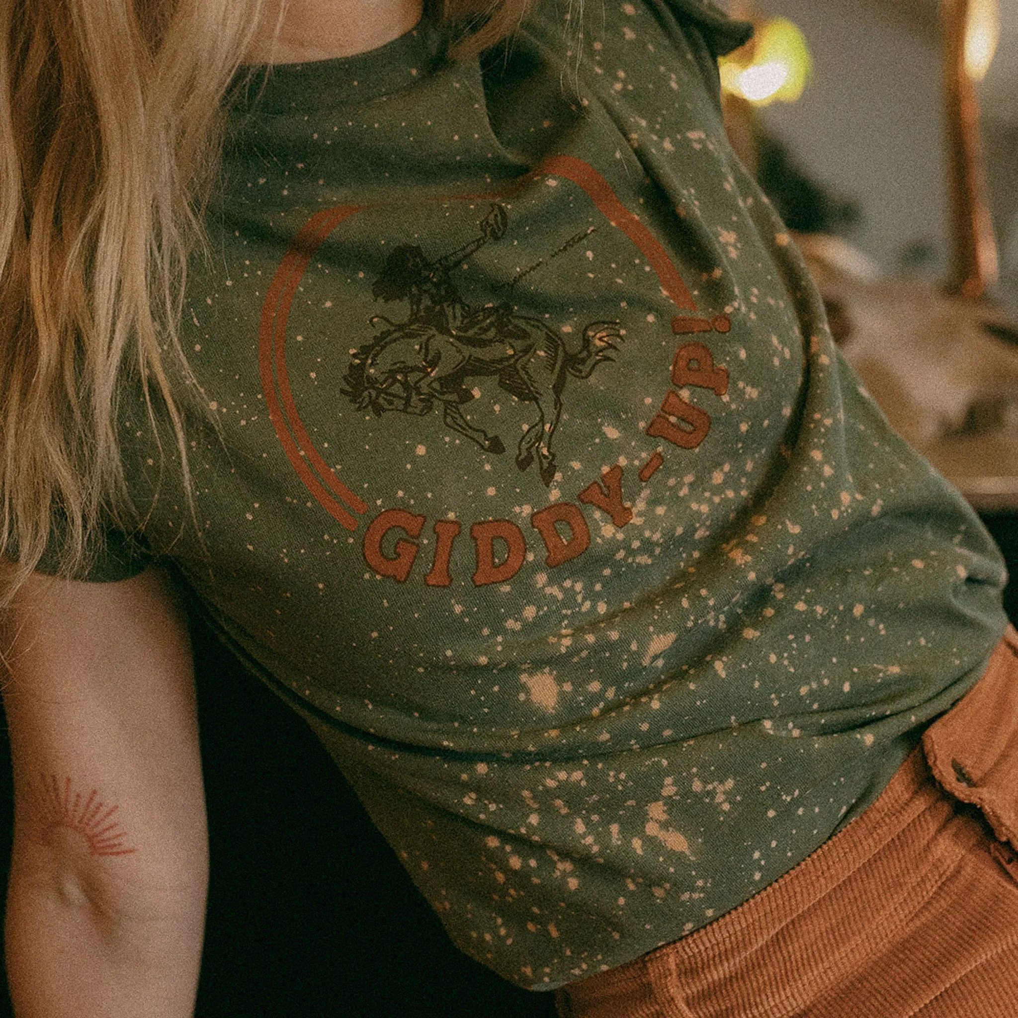 Giddy Up Bleach Tee