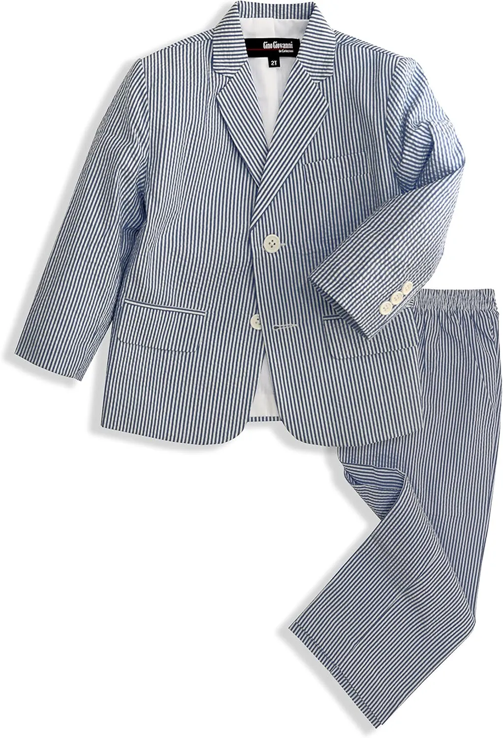 Gino Giovanni Boys Seersucker 2 Button Suit Set
