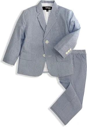 Gino Giovanni Boys Seersucker 2 Button Suit Set