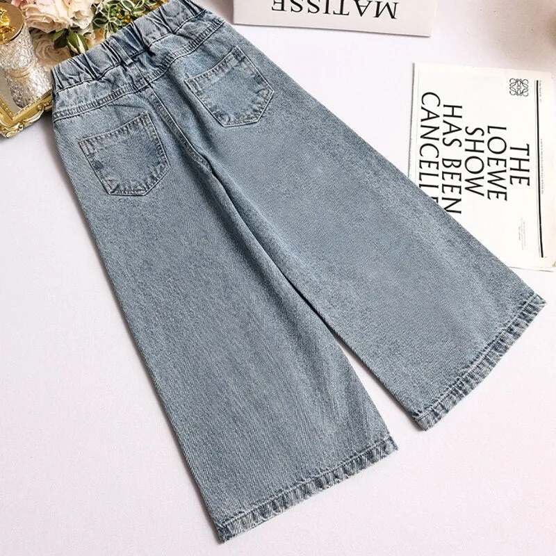 Girls' Wide Leg Jeans 4-13 Years