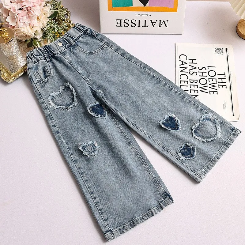 Girls' Wide Leg Jeans 4-13 Years