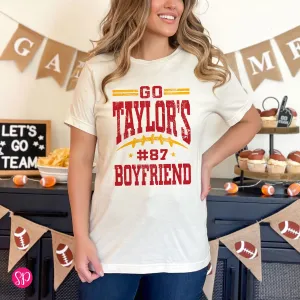 Go Taylor's Boyfriend Unisex T-Shirt (RED & YELLOW INK)
