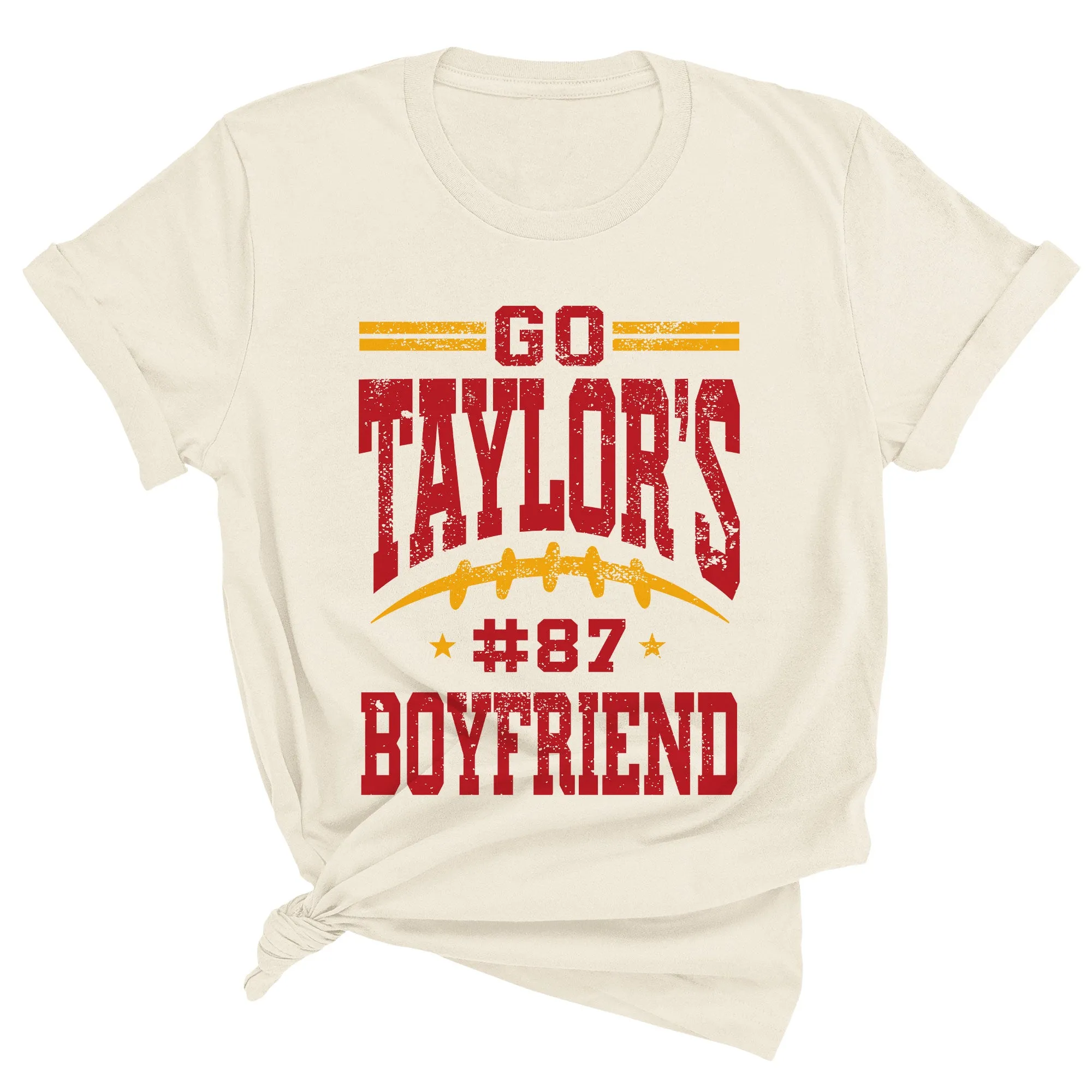 Go Taylor's Boyfriend Unisex T-Shirt (RED & YELLOW INK)
