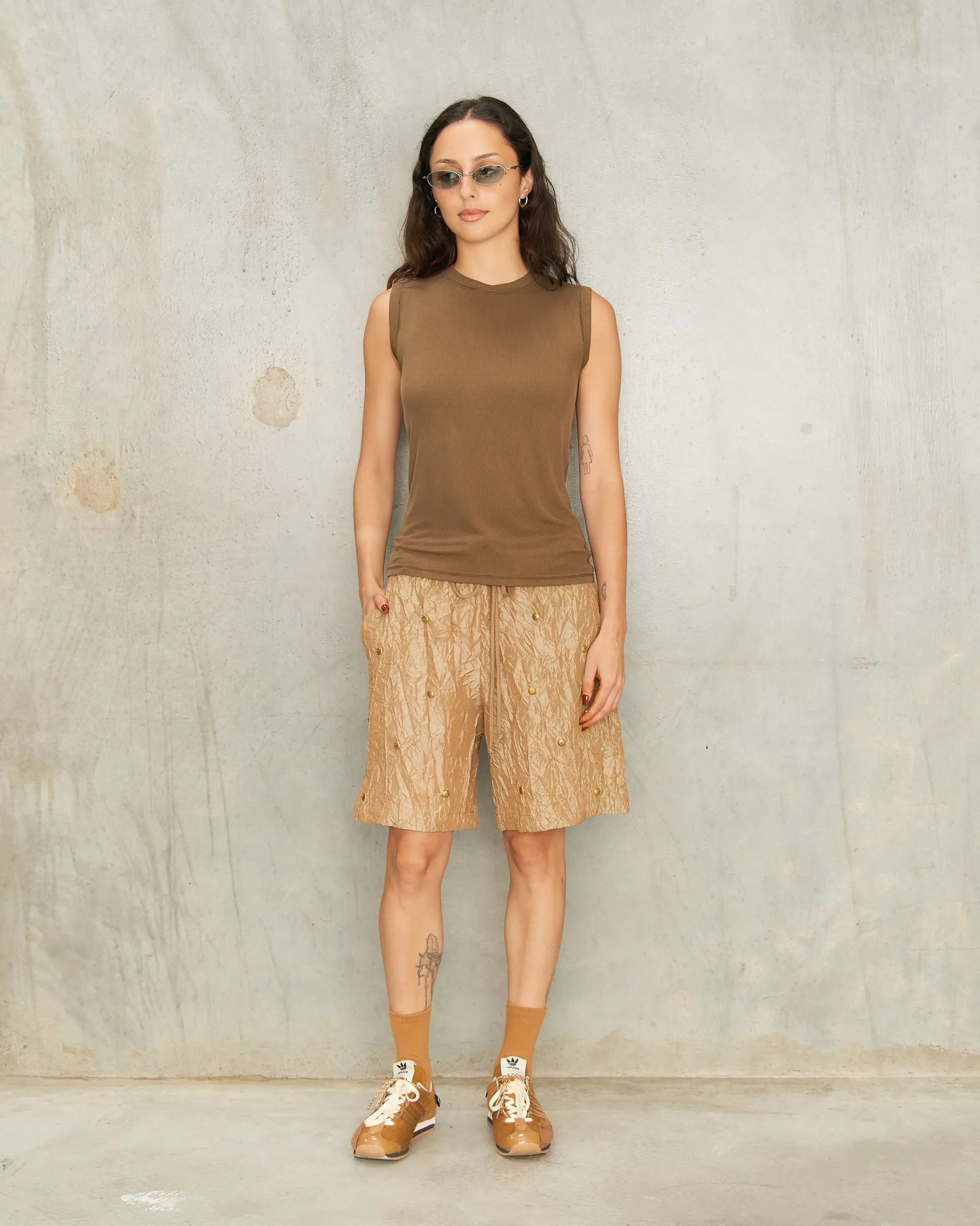 Gold Metal Bead Shorts