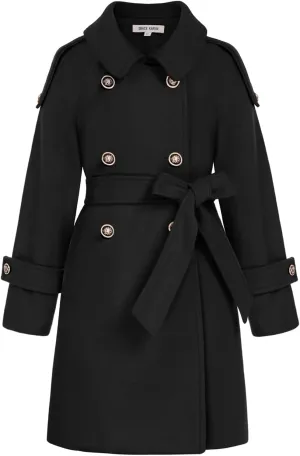 GRACE KARIN Girls Dress Coat Lapel Blend Winter Kids Jackets Coat Size 5-12