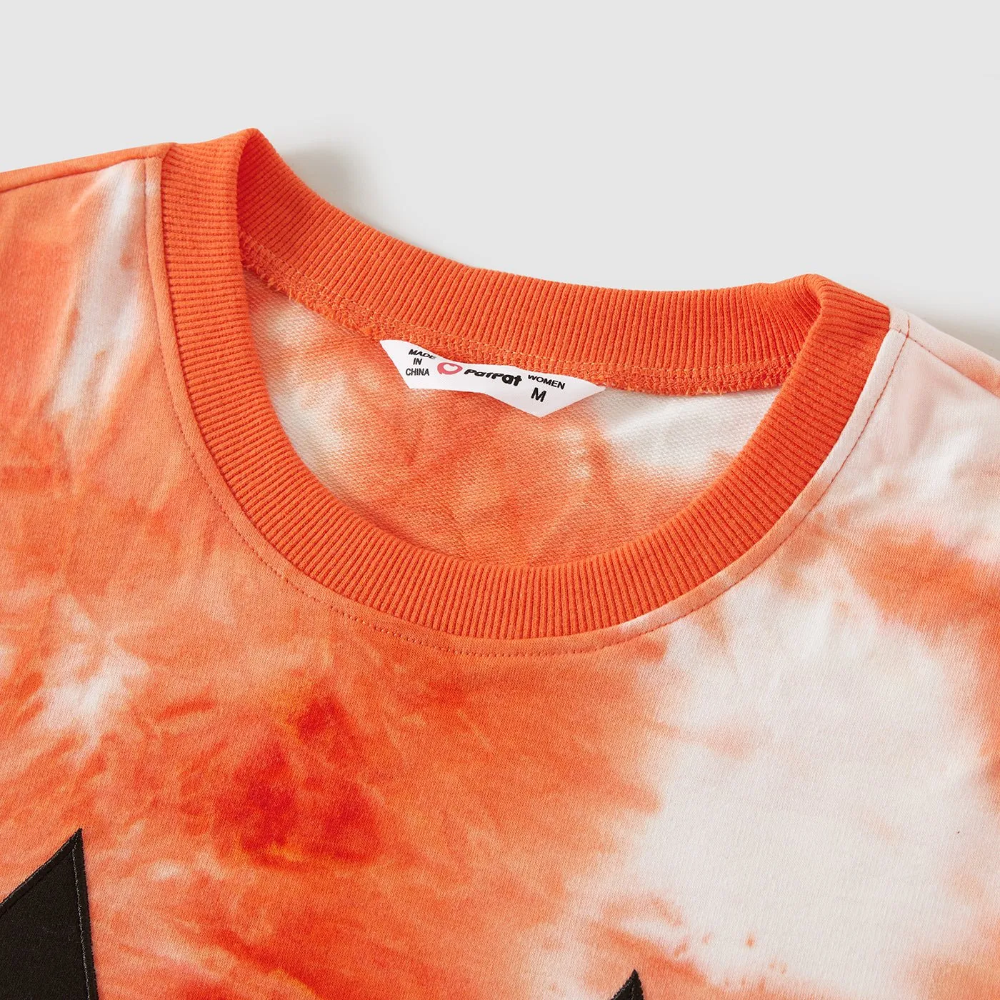 Halloween Family Matching Pumpkin Print Long-sleeve Tie-dyed Sweatshirts