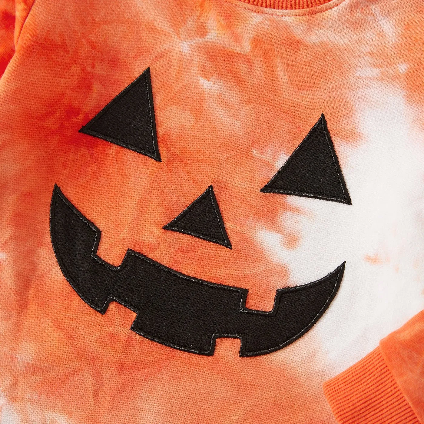 Halloween Family Matching Pumpkin Print Long-sleeve Tie-dyed Sweatshirts