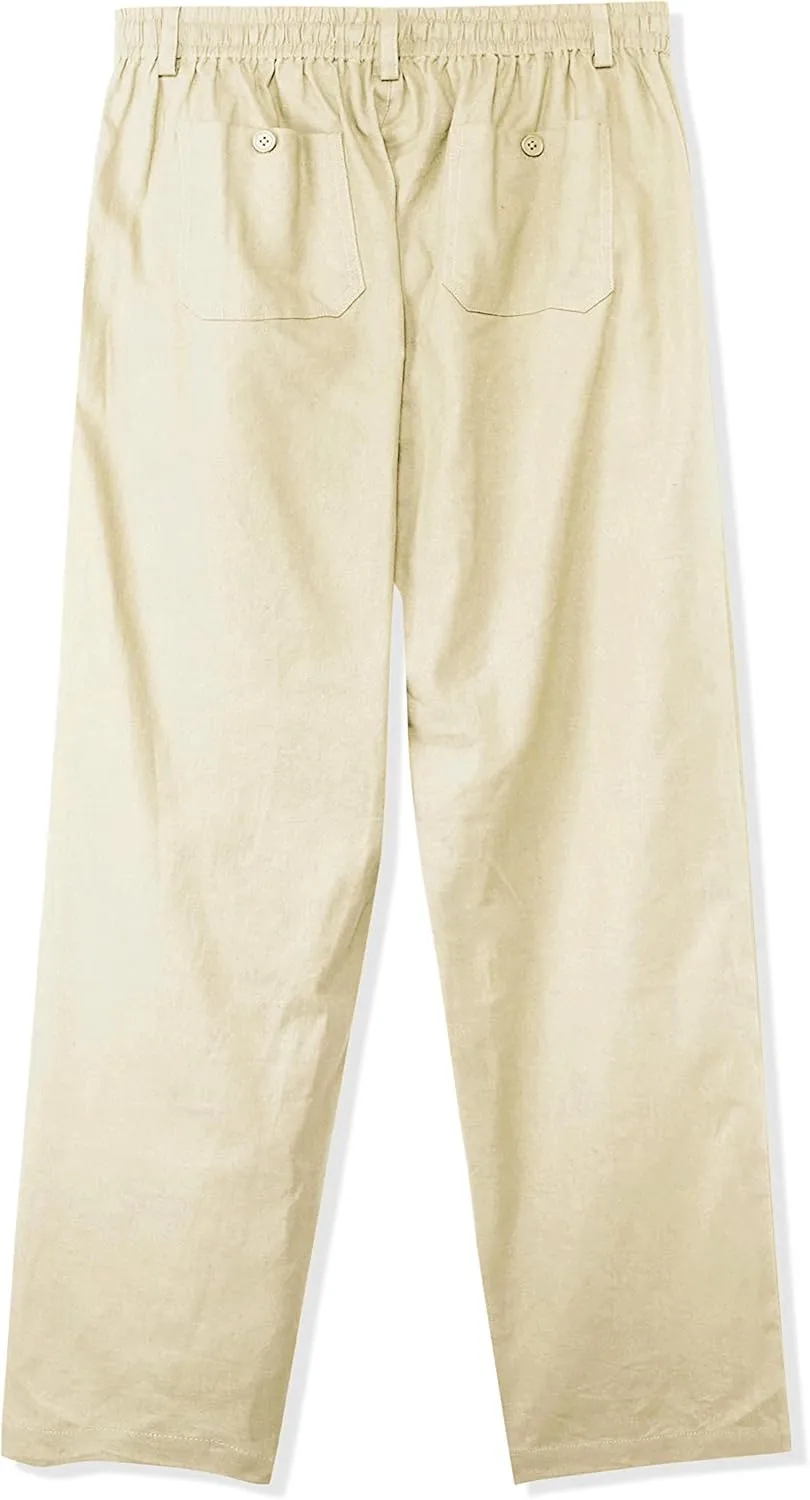 Hat and Beyond Womens Casual Classic-Fit Beach Trousers Linen Pants